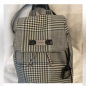 Ralph Lauren Iconic Black and White Houndstooth Backpack